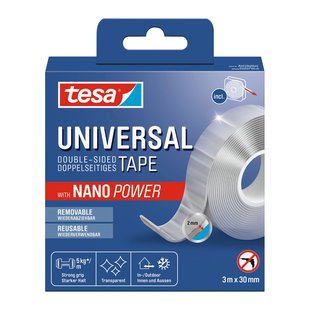 Tesa Montageband Nano Power - Transparant - 3m X 30mm