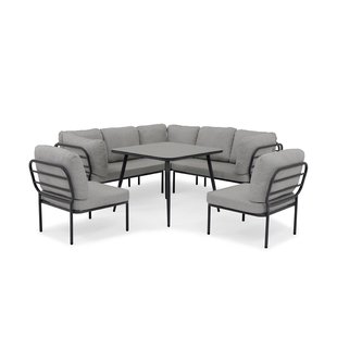 Central Park Loungeset Delphi - Aluminium En Glas - Antraciet - 7 Personen - Glazen Blad
