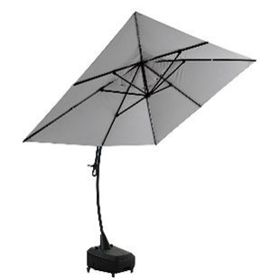 Central Park Zweefparasol Rimini - 300x400cm - Taupegrijs - 220g/m² Aluminium Mast Vulbare Voet Verrijdbaar