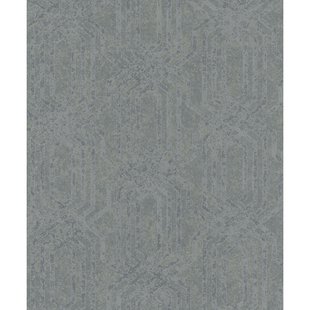 Vliesbehang Klassiek Grafisch Patroon - Betongrijs - Donkergrijs - 10,05m X 53cm