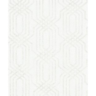 Vliesbehang Klassiek Grafisch Patroon - Ecru - Lichtgrijs - 10,05m X 53cm