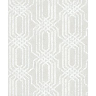 Vliesbehang Klassiek Grafisch Patroon - Lichtgrijs - Beige - 10,05 M X 53 Cm