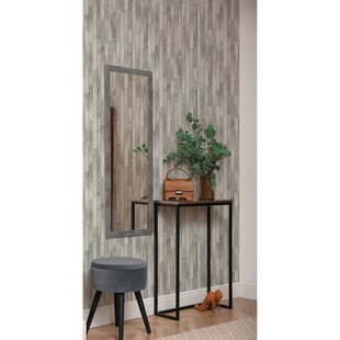 Vliesbehang Smalle Plankjes - Lichtgrijs Met Een Zweem Blauw - 0,10m X 53cm