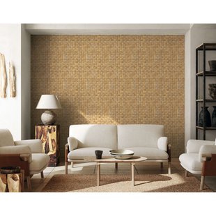 Vliesbehang Natuurlijk Vlechtwerk - Naturel - Okergeel - Goudgeel - 10,05m X 53cm