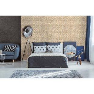 Vliesbehang Natuurlijk Vlechtwerk - Naturel - Beige - Lichte Houtkleur - 10,05m X 53cm