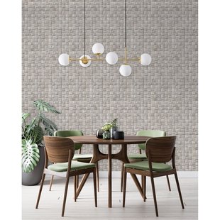 Vliesbehang Natuurlijk Vlechtwerk - Lichtgrijs - 10,05m X 53cm