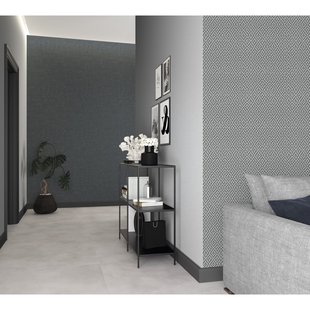 Vliesbehang Sisal Ruit Weefsel - Grijs - Donkergrijs - 10,05m X 53cm