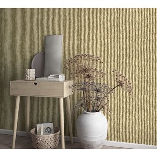 Vliesbehang Gevlochten Touw - Naturel - Geel - Beige - 10,05m X 53cm