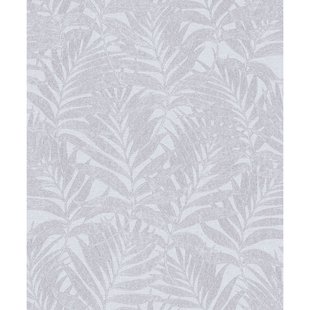 Vliesbehang Bladeren - Lichtgrijs - Rosé Metallic - 10,05m X 53cm