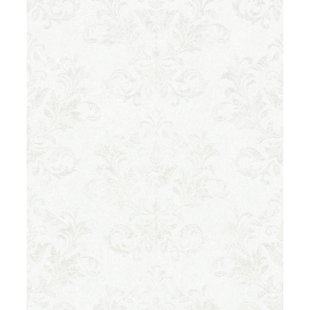 Vliesbehang Klassieke Ornamenten - Wit - Heel Licht Grijs - 10,05m X 53cm