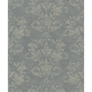 Vliesbehang Klassieke Ornamenten - Betongrijs - Grijs - Gouden Glans - 10,05m X 53cm