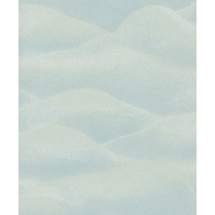 Vliesbehang Glooiende Bergen - Licht Mint - Licht Turquoise - 10,05 M X 53 Cm