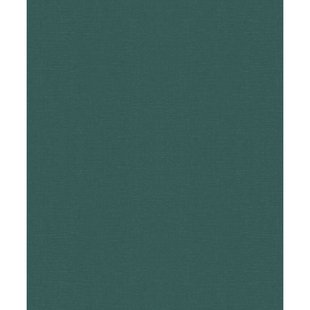 Vliesbehang Uni - Donkergroen - Goud - 10,05 M X 53 Cm