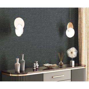 Vliesbehang Uni Linnen - Zwart - Offblack - 10,05 M X 53 Cm