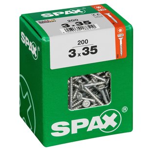 Spax Universele Schroef T-star Wirox Verzonken Kop Torx T10 - 3x35mm - 200 Stuks