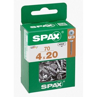 Spax Universele Schroef T-star Wirox Ronde Kop Torx T20 - 4x20mm - 70 Stuks