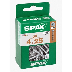 Spax Universele Schroef T-star Wirox Ronde Kop Torx - 4x25mm - 60 Stuks