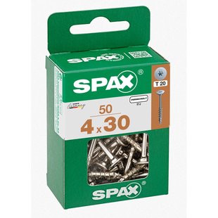 Spax Universele Schroef T-star Vernikkeld Discuskop Torx T20 - 4x30mm - 50 Stuks