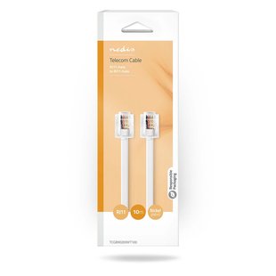 Nedis Telecomkabel Rj11 Mannelijk 10 Meter Wit/transparant