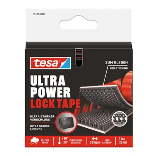Tesa Klittenband Ultra Power Lock - Zwart - 1m X 25mm