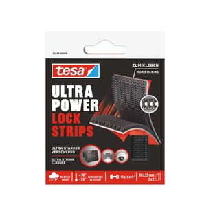 Tesa Klittenband Ultra Power Lock - Zwart - 10m X 25mm - 2 Stuks