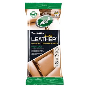 Turtle Wax 54097 Luxe Leather Cleaner & Conditioner Doekjes 24 Stuks