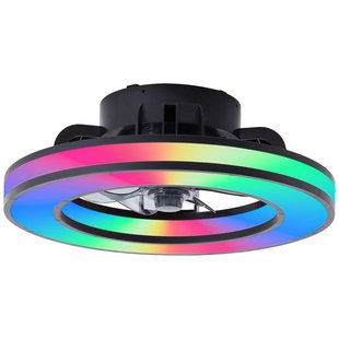Brilliant Plafondventilator Mondello Zwart ⌀41,5cm Rgb Cct 26w
