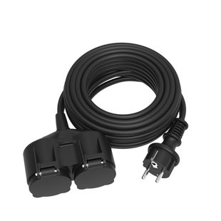 Sencys Verlengsnoer 2-voudig - Rubber - 5 Meter - Ip43