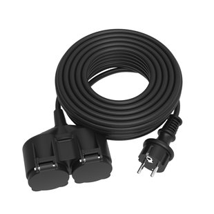 Sencys Verlengsnoer 2-voudig - Rubber - 10 Meter - Ip43
