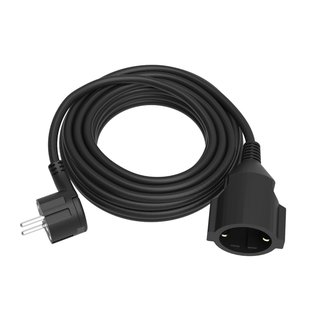 Sencys Verlengsnoer Met Platte Stekker 3 Meter - Zwart