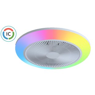 Eglo Plafondventilator Bloemendaal Met Rgb Led - Wit - 46cm - 20,8w - Met Afstandsbediening