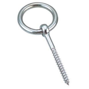 Kpe Holland Houtschroef Met Ring - Rvs 316 - 6mm X 40mm, Totale Lengte 60mm