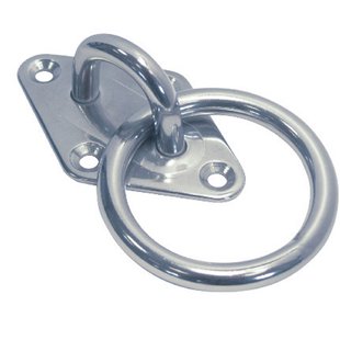 Kpe Holland Mastplaat - Rvs 304 - Met Ring - 8 Mm - 80x50mm