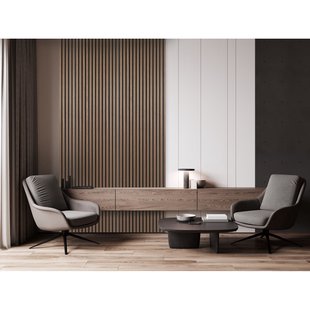 Quanti Akoestische Lattenwand - Walnoot - 244x52cm - 1 Stuk