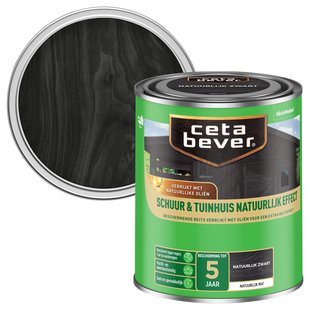 Cetabever Schuur-tuinhuisbeits Naturel Zwart Mat 750ml