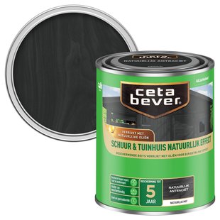 Cetabever Schuur-tuinhuisbeits Naturel Antraciet Mat 750ml