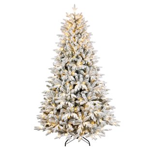 Central Park Kunstkerstboom - Met 400 Led-lampjes - H 210cm X Diam 130cm - Pe / Pvc - Besneeuwd
