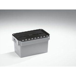Distributiebak 500x300x275 Mm, 25 L. Grijs Met Scharnierdeksel