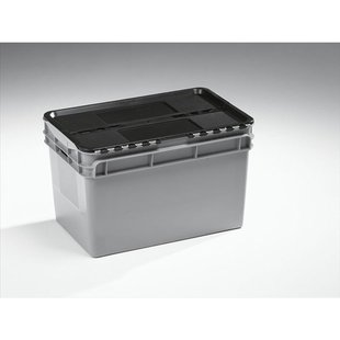 Distributiebak 600x400x374 Mm, 60 L. Grijs Met Scharnierdeksel
