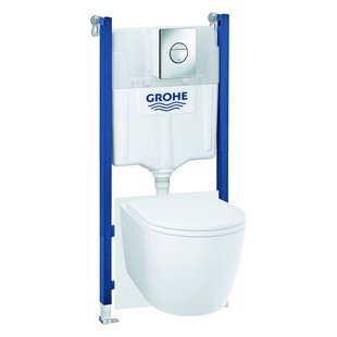 Grohe Solido Compact Start Round 5 - In 1 Inbouwtoilet Set Met Randloze Toiletpot - Wit