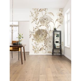 Komar Fotobehang Vintage Chrysantheum - Beige - 2,50m X 400cm