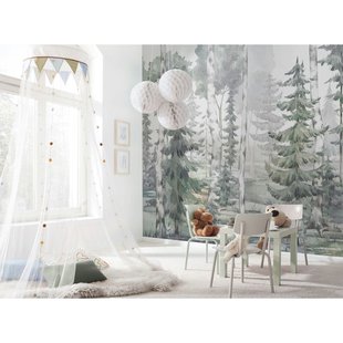 Komar Fotobehang White Birches - Groen - 2,50m X 300cm