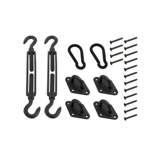 Kpe Schaduwdoek Bevestigingsset – 8 Mm – Roestvrij Staal – Zwart Mat