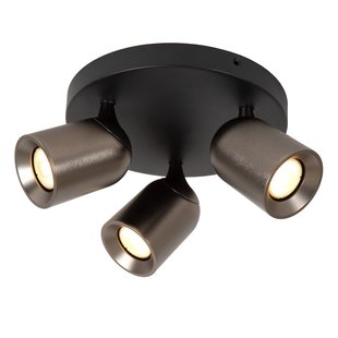 Lucide Plafondspot Punch - Grijs - D21cm - 3xgu10