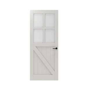 Cando Binnendeur Panel Barn 2d02 - Wit - Gegrond - Opdek - Links - 83x201,5cm