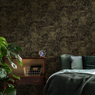 Easy Décor Vliesbehang Beton Metallic - Zwart - Goud - 10,05m X 52cm