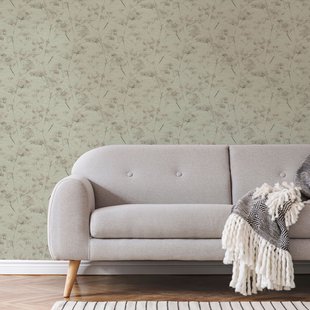 Vliesbehang Dillium - Saliegroen - Zilver - 10,05m X 52cm