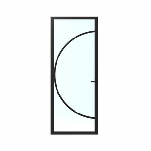 Cando Binnendeur Elegant Flow 1c03 - Zwart - Gegrond - Opdek - Links - 88x201,5cm