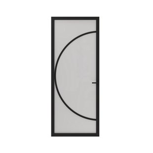 Cando Binnendeur Elegant Flow 1d03 - Zwart - Gegrond - Opdek - Rechts - 88x211,5cm