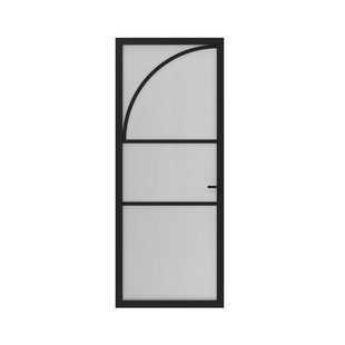 Cando Binnendeur Elegant Flow 1d04 - Zwart - Gegrond - Opdek - Links - 83x211,5cm